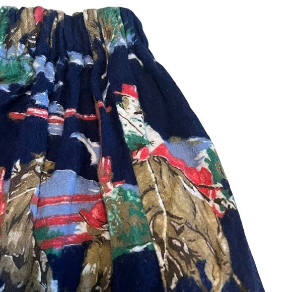 Vintage Contempo Casuals Cowboy Western Long Tiered Maxi Skirt Cotton Flannel - Picture 6 of 10